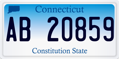 CT license plate AB20859