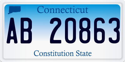 CT license plate AB20863