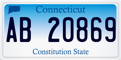 CT license plate AB20869