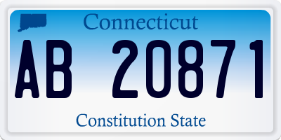 CT license plate AB20871