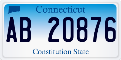 CT license plate AB20876