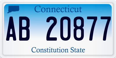 CT license plate AB20877