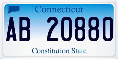 CT license plate AB20880