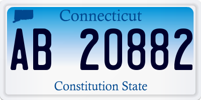 CT license plate AB20882