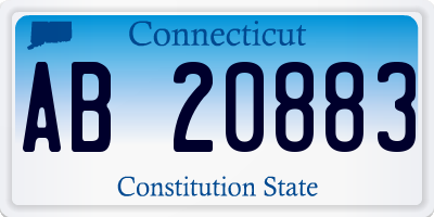 CT license plate AB20883