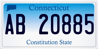 CT license plate AB20885