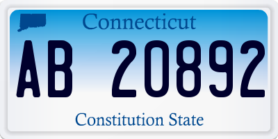 CT license plate AB20892