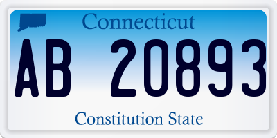 CT license plate AB20893