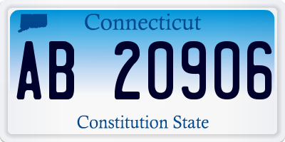 CT license plate AB20906