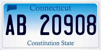 CT license plate AB20908