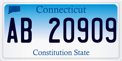 CT license plate AB20909