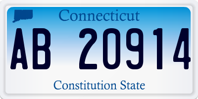 CT license plate AB20914