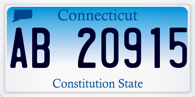 CT license plate AB20915