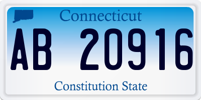 CT license plate AB20916