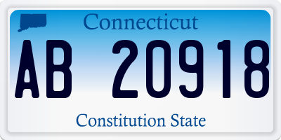 CT license plate AB20918