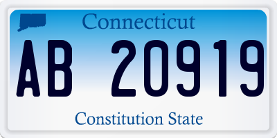 CT license plate AB20919