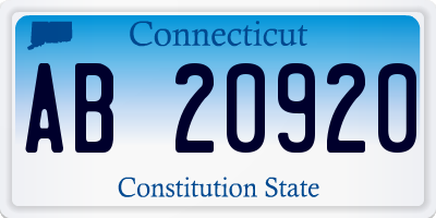 CT license plate AB20920