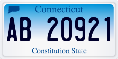 CT license plate AB20921