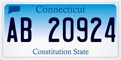 CT license plate AB20924