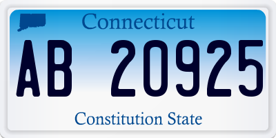 CT license plate AB20925