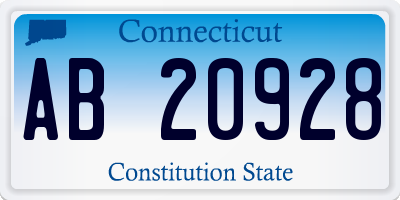 CT license plate AB20928