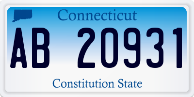CT license plate AB20931