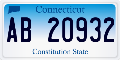 CT license plate AB20932