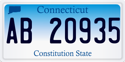 CT license plate AB20935