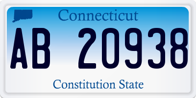CT license plate AB20938