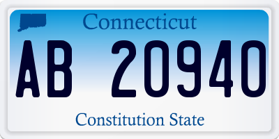 CT license plate AB20940