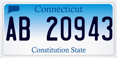 CT license plate AB20943