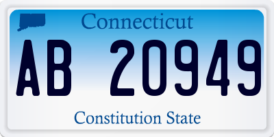 CT license plate AB20949