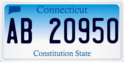 CT license plate AB20950