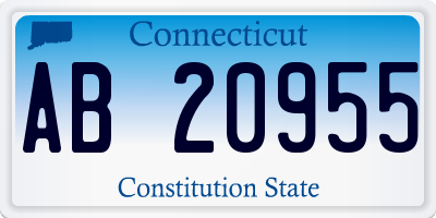 CT license plate AB20955