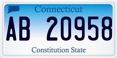 CT license plate AB20958