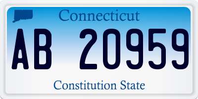 CT license plate AB20959