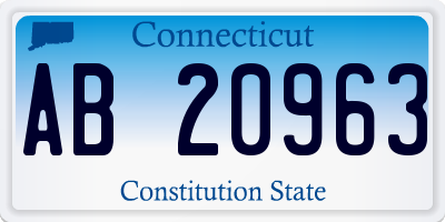 CT license plate AB20963