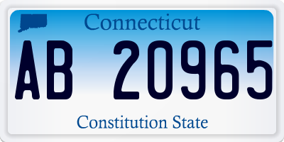 CT license plate AB20965