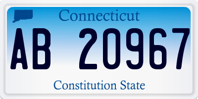 CT license plate AB20967