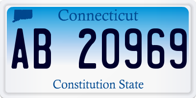 CT license plate AB20969