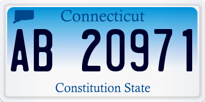 CT license plate AB20971