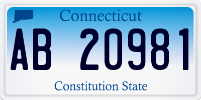 CT license plate AB20981