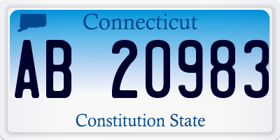 CT license plate AB20983