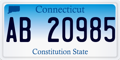 CT license plate AB20985