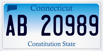 CT license plate AB20989