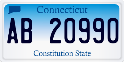 CT license plate AB20990