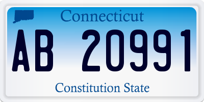 CT license plate AB20991