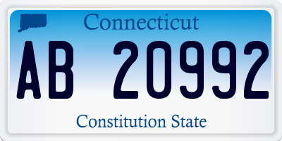 CT license plate AB20992