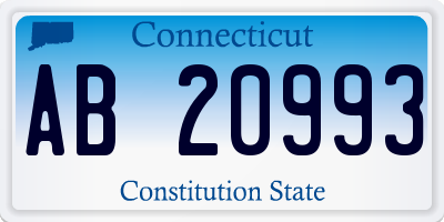CT license plate AB20993