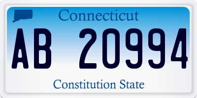 CT license plate AB20994